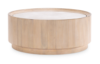 Round Cocktail Table w/ Travertine Top