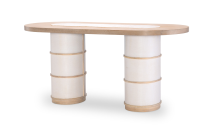 Double Pedestal Counter Height Table